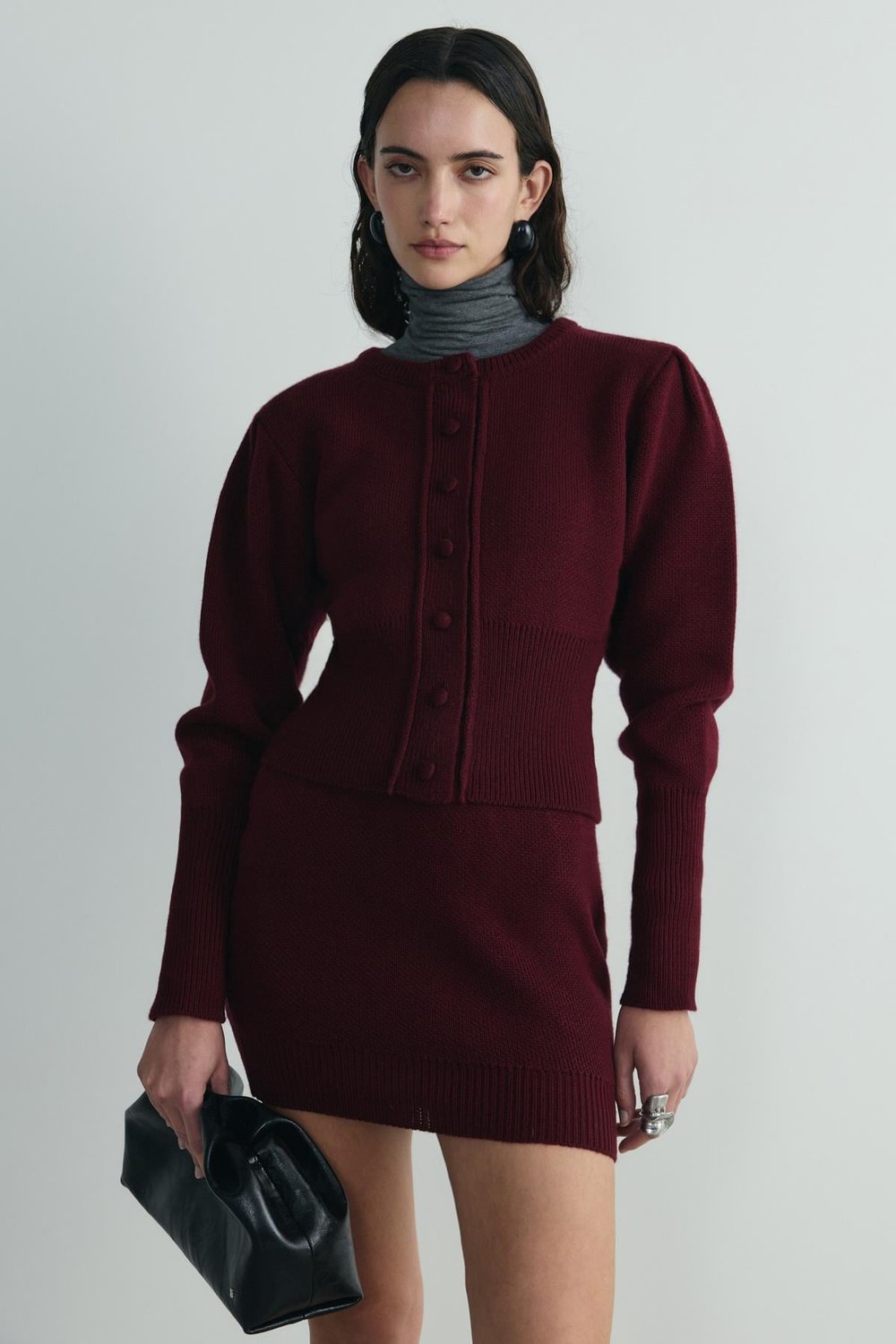 Bordo Lucy Triko Mini Etek