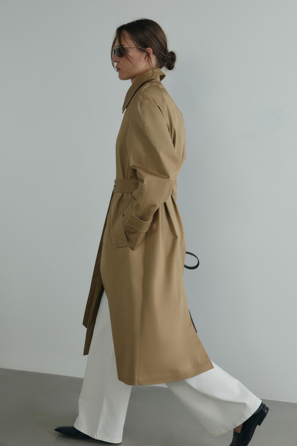 Camel Rue Gömlek Yaka Trençkot