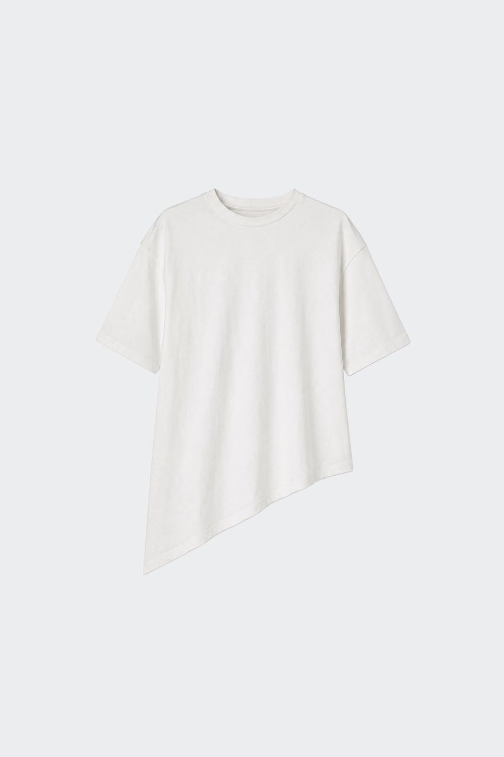 Ekru Asimetrik Oversize Tişört