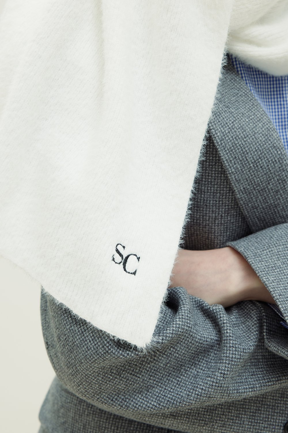 Ekru Kişiselleştirilmiş Yumuşak Atkı