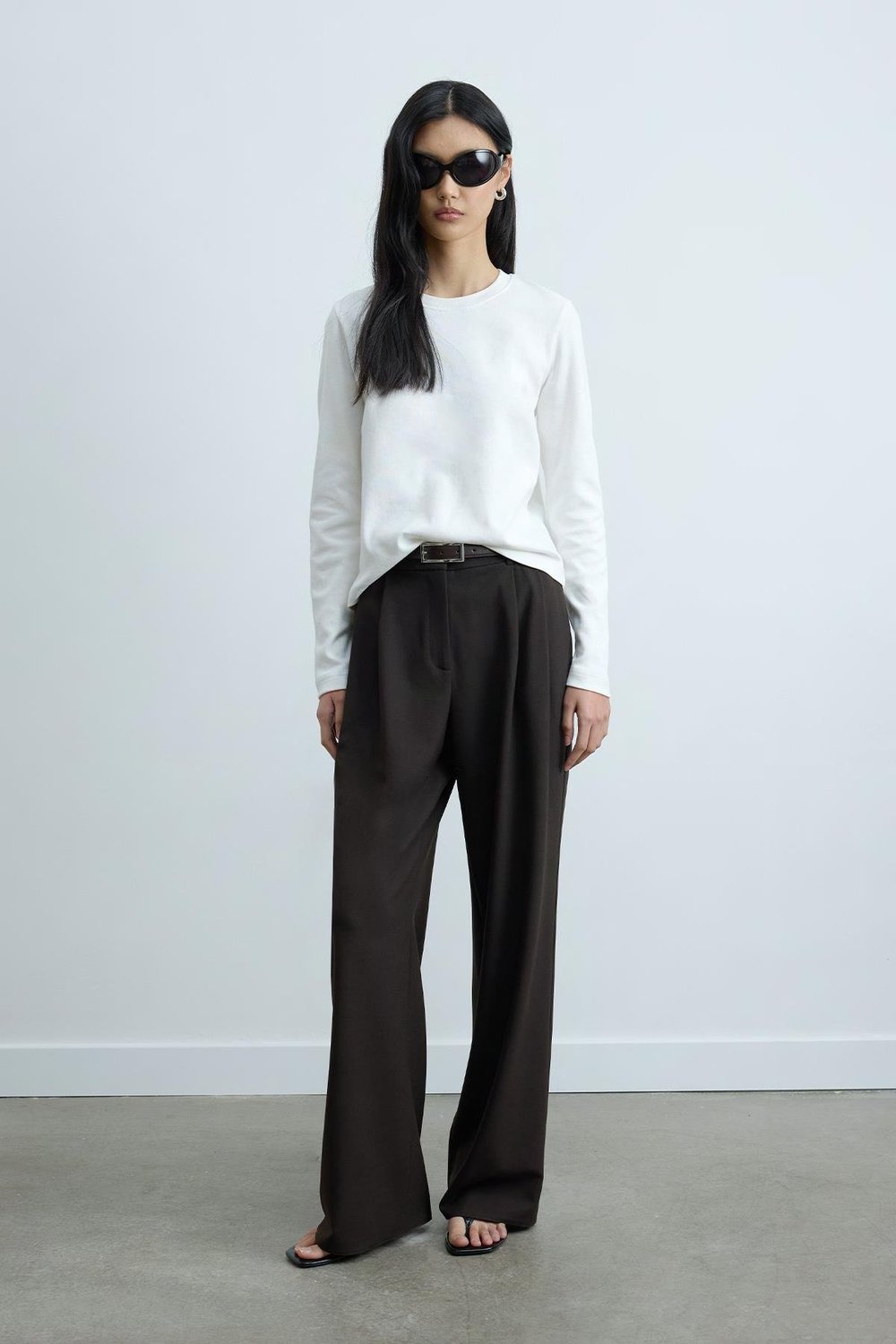 Ekru Rumi Basic Uzun Kollu Tişört