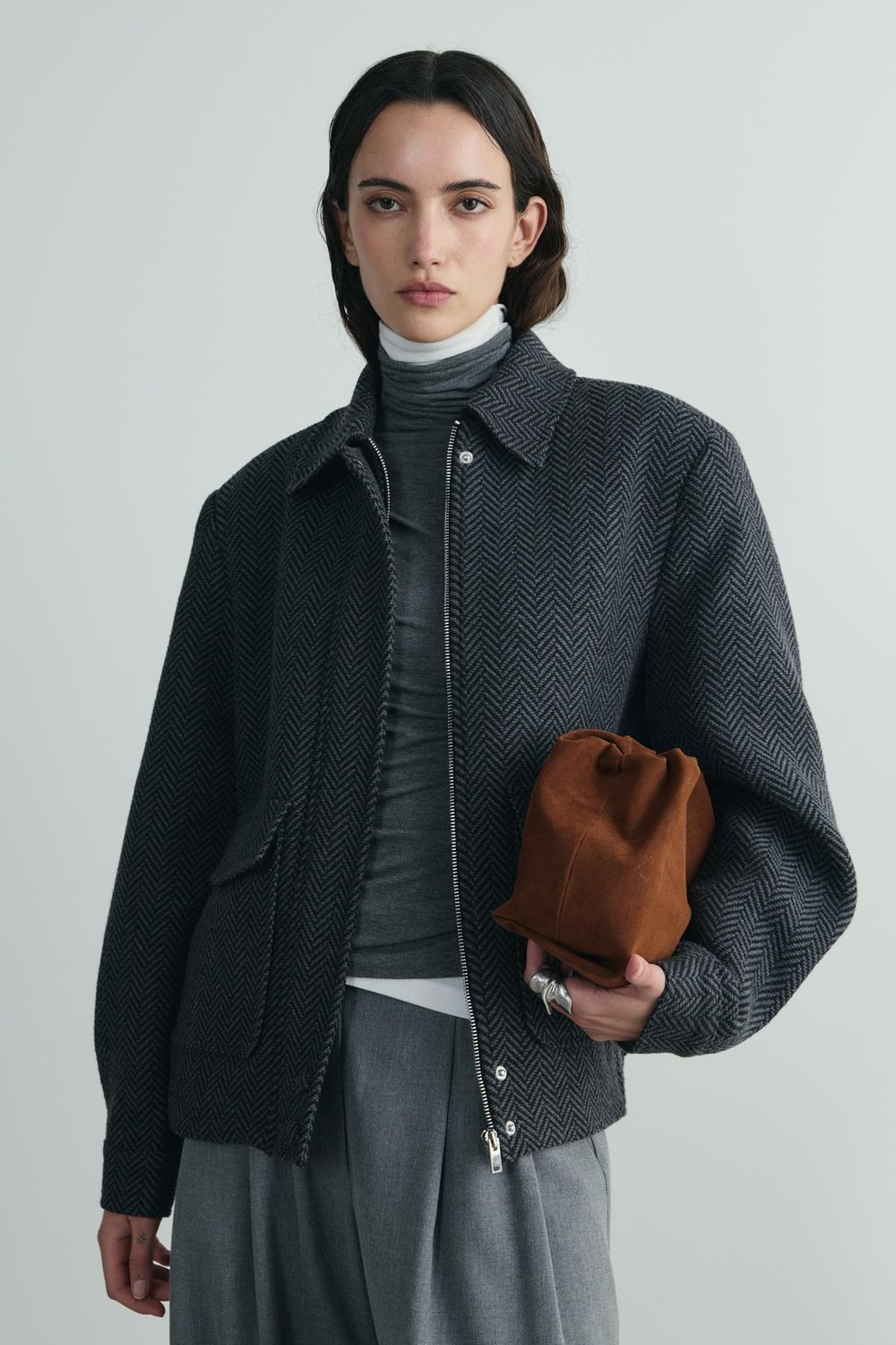 Füme Alder Kaşe Bomber Ceket