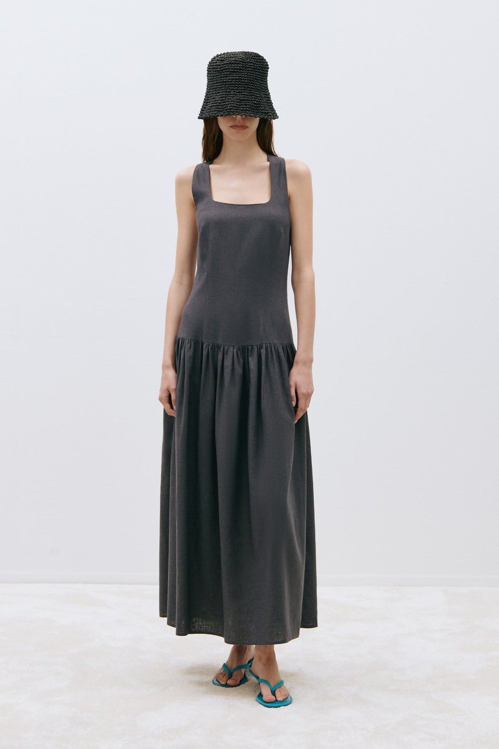 Josie Cross-Strap Linen Dress