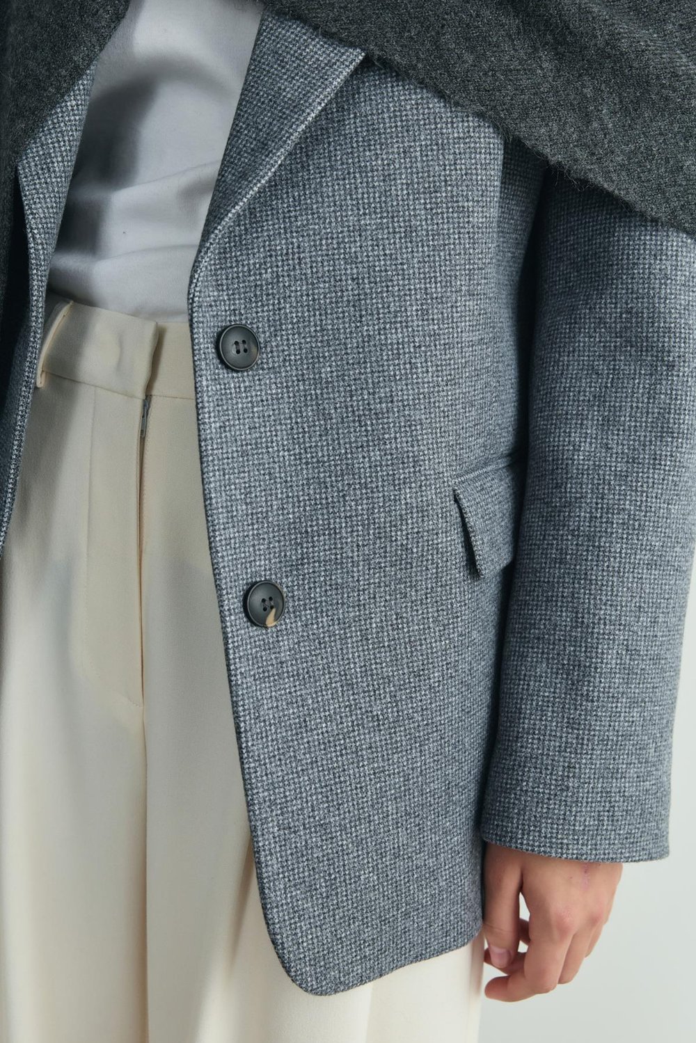 Füme Maskülen Kaşe Blazer Ceket