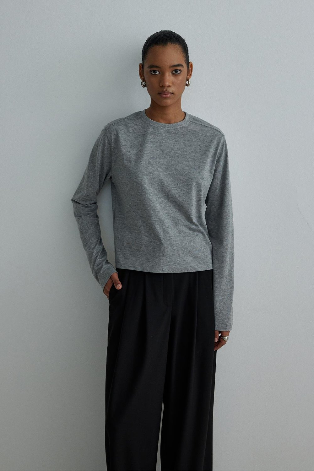 Gri Forever Uzun Kollu Tişört