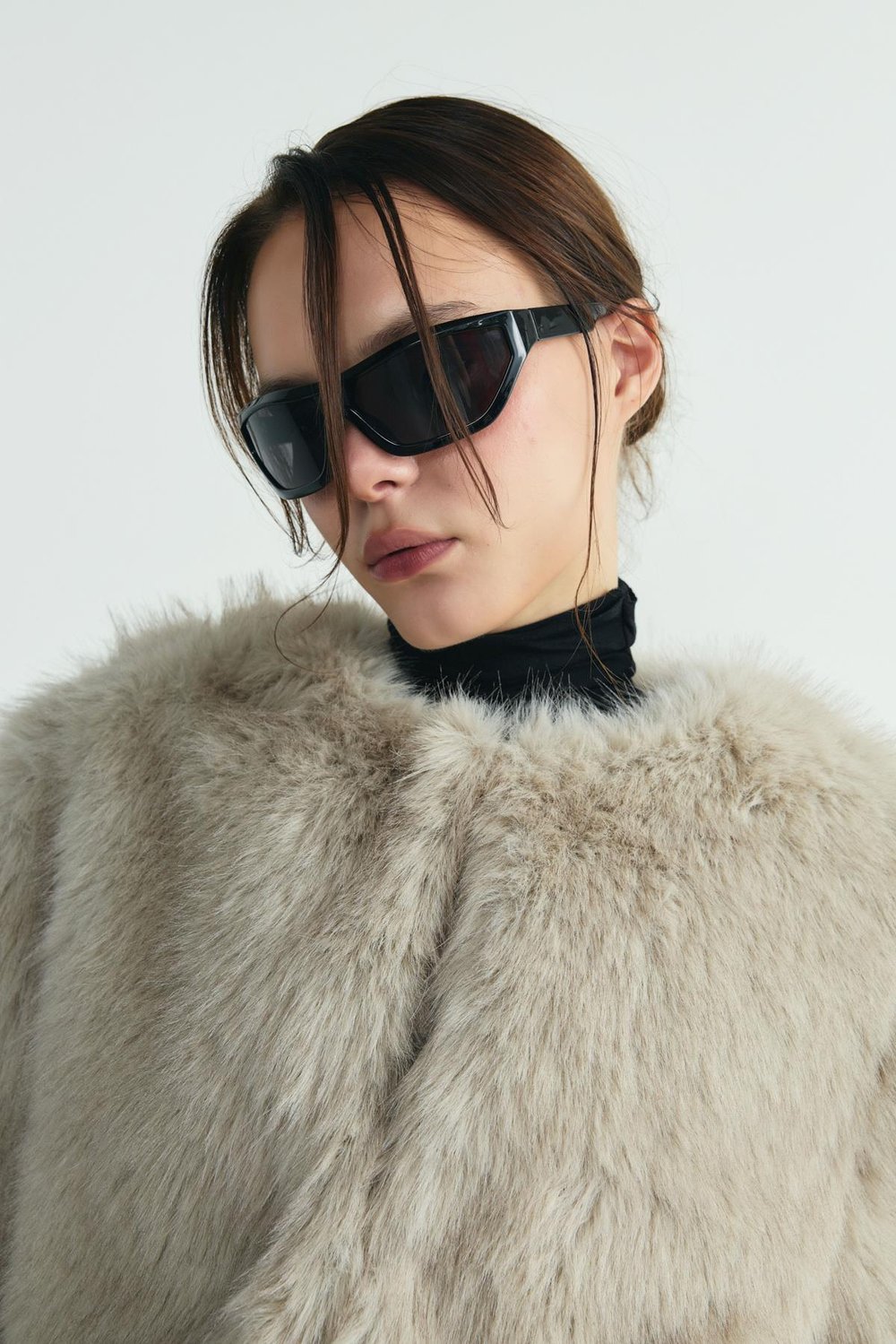 Gri Lexi Suni Kürk Ceket