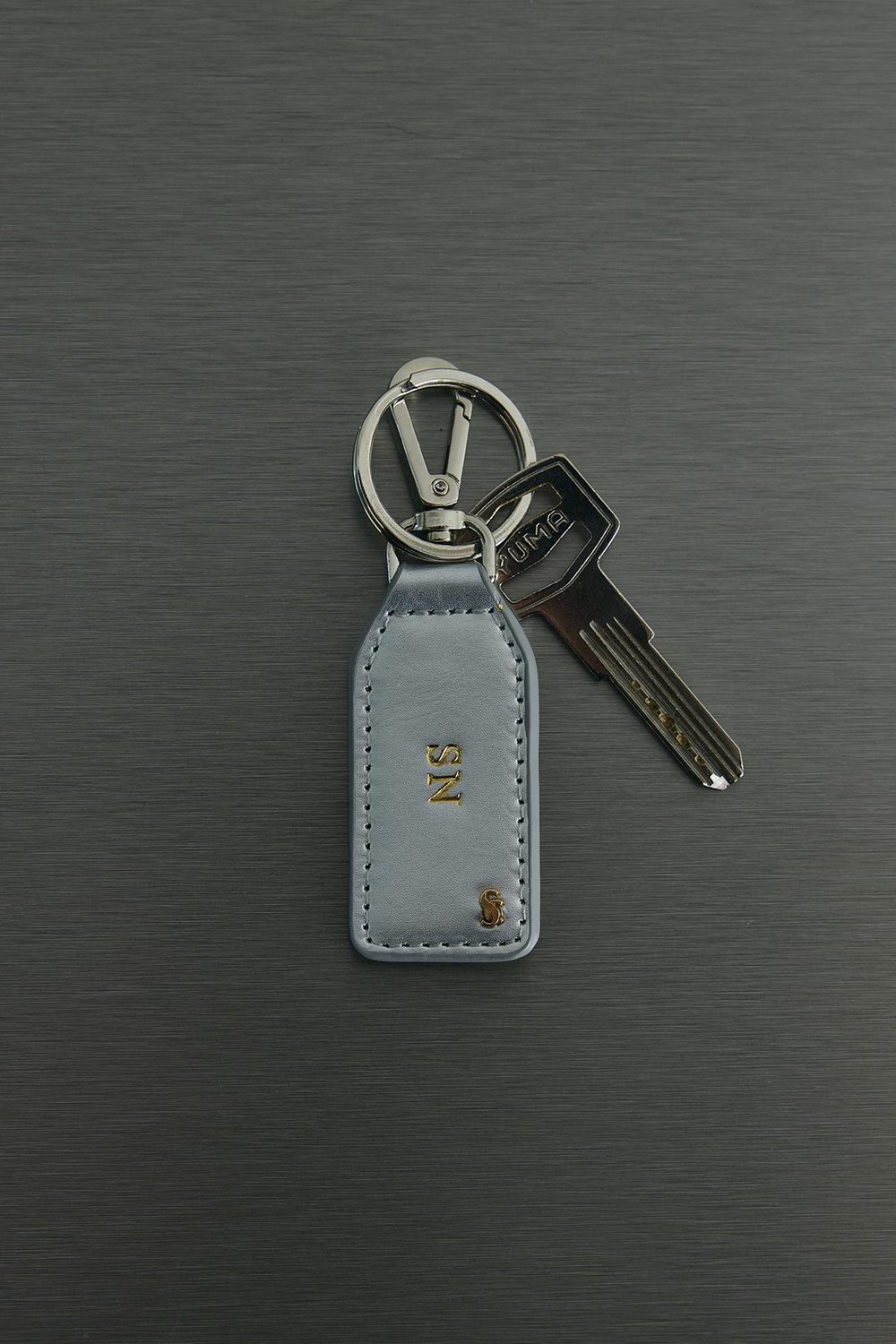 Gümüş Kişiselleştirilmiş Deri Anahtarlık