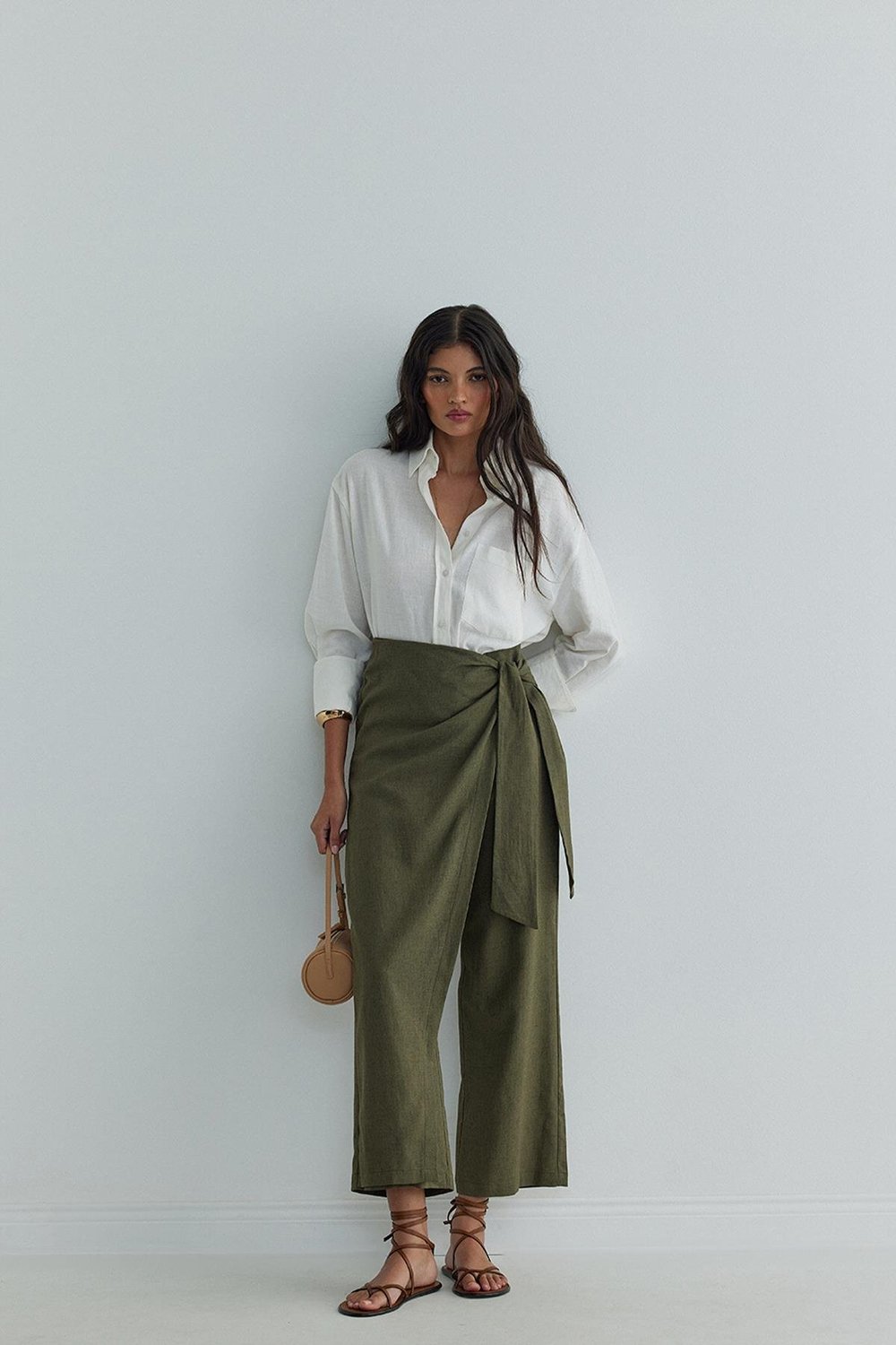 Alia Linen Pareo Style Trousers