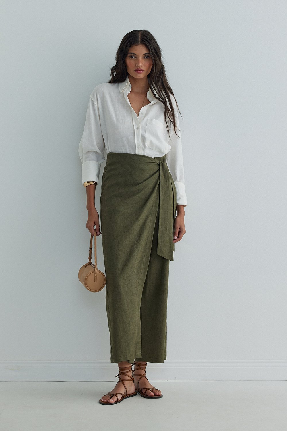 Alia Linen Pareo Style Trousers