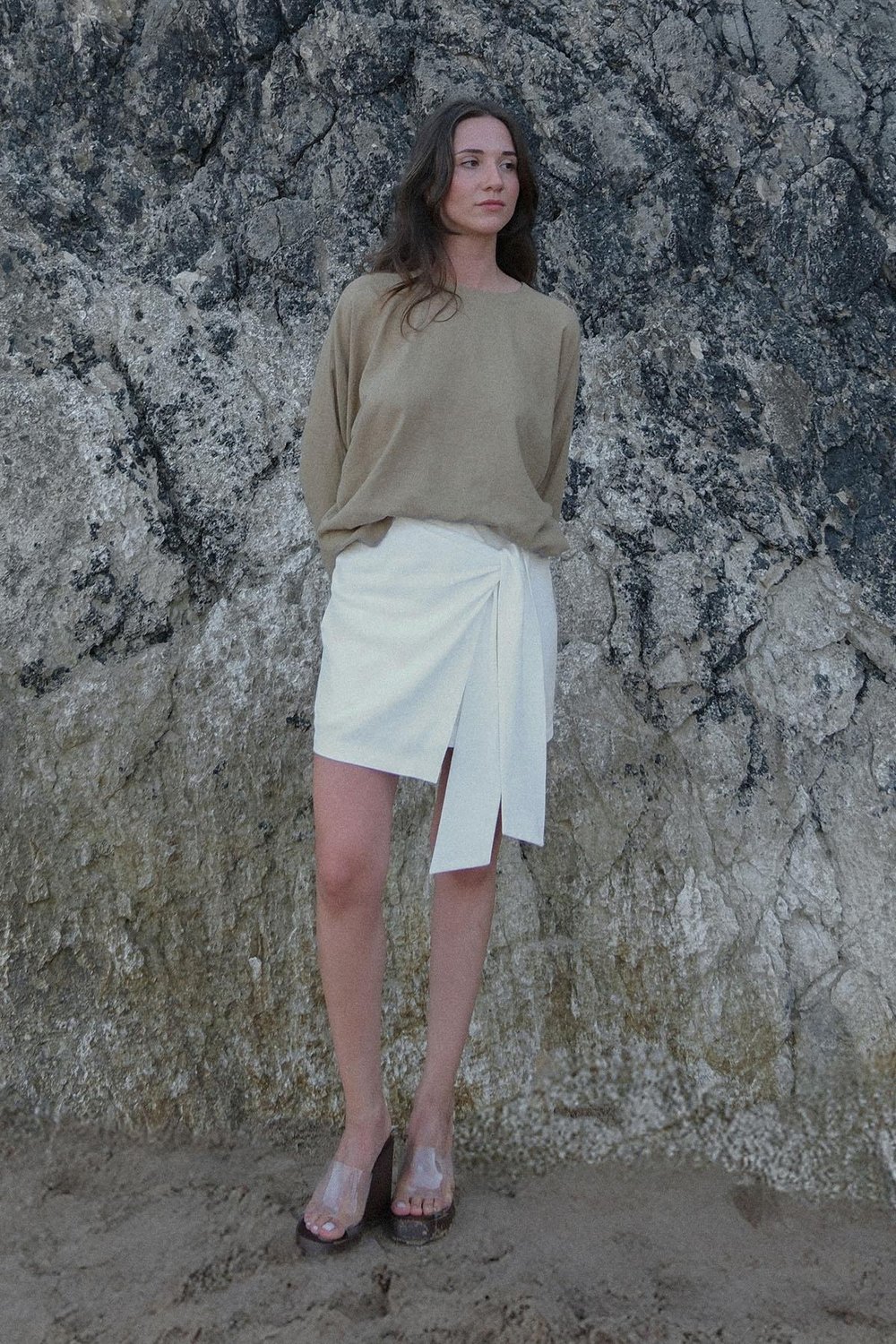 Ihlamur Yeşili Ole Oversize Keten Bluz