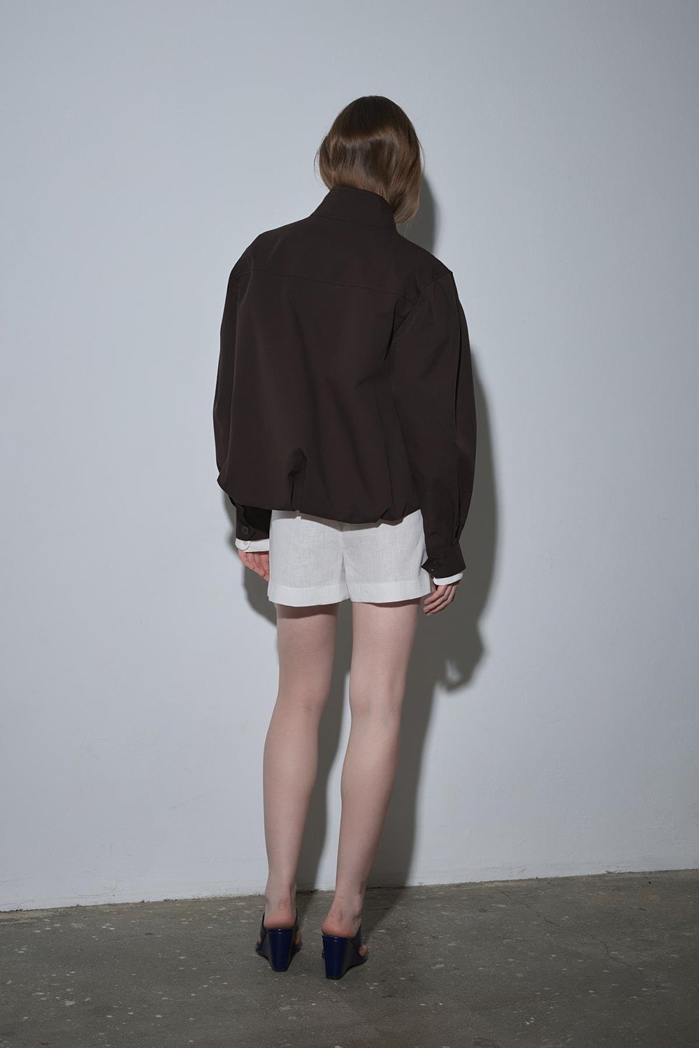 Kahverengi Khole Dik Yaka Balon Ceket