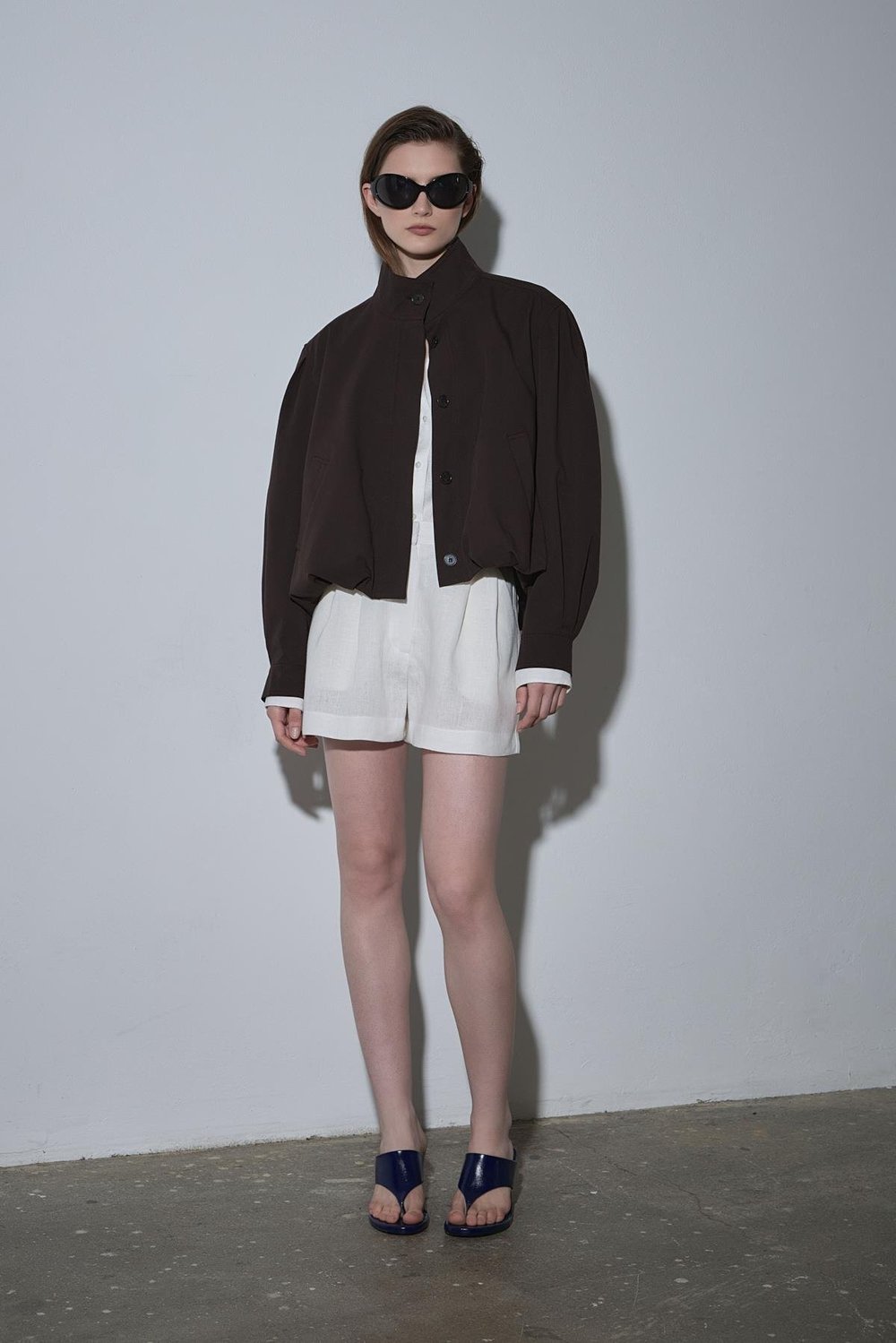 Kahverengi Khole Dik Yaka Balon Ceket