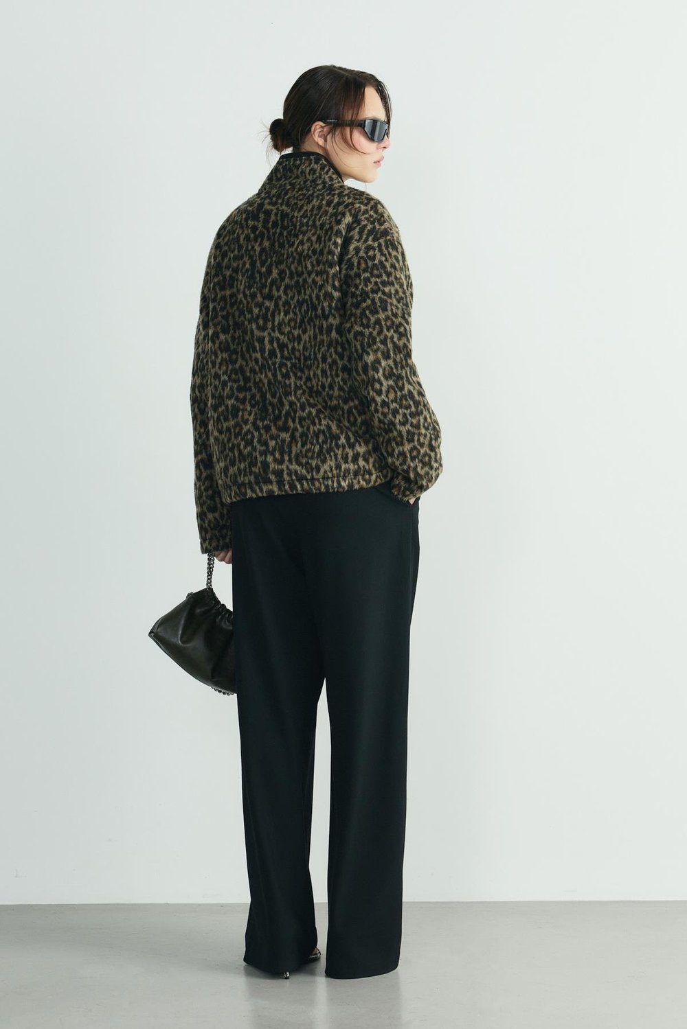 Kahverengi Leo Oversize Fermuarlı Ceket