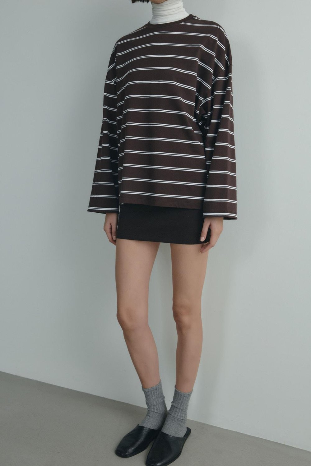 Kahverengi Lizzy Çizgili Tişört