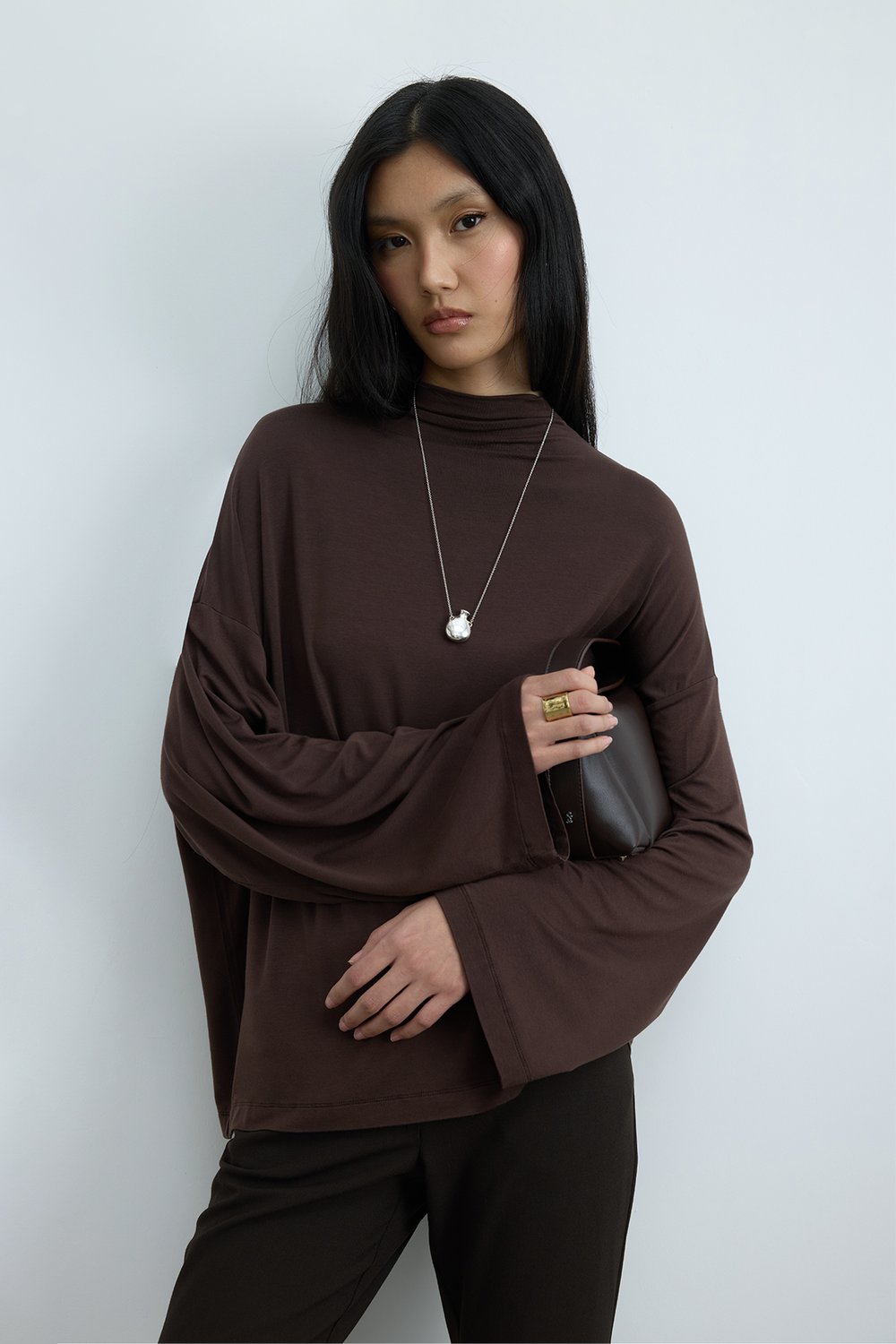 Kahverengi Olivia Bluz