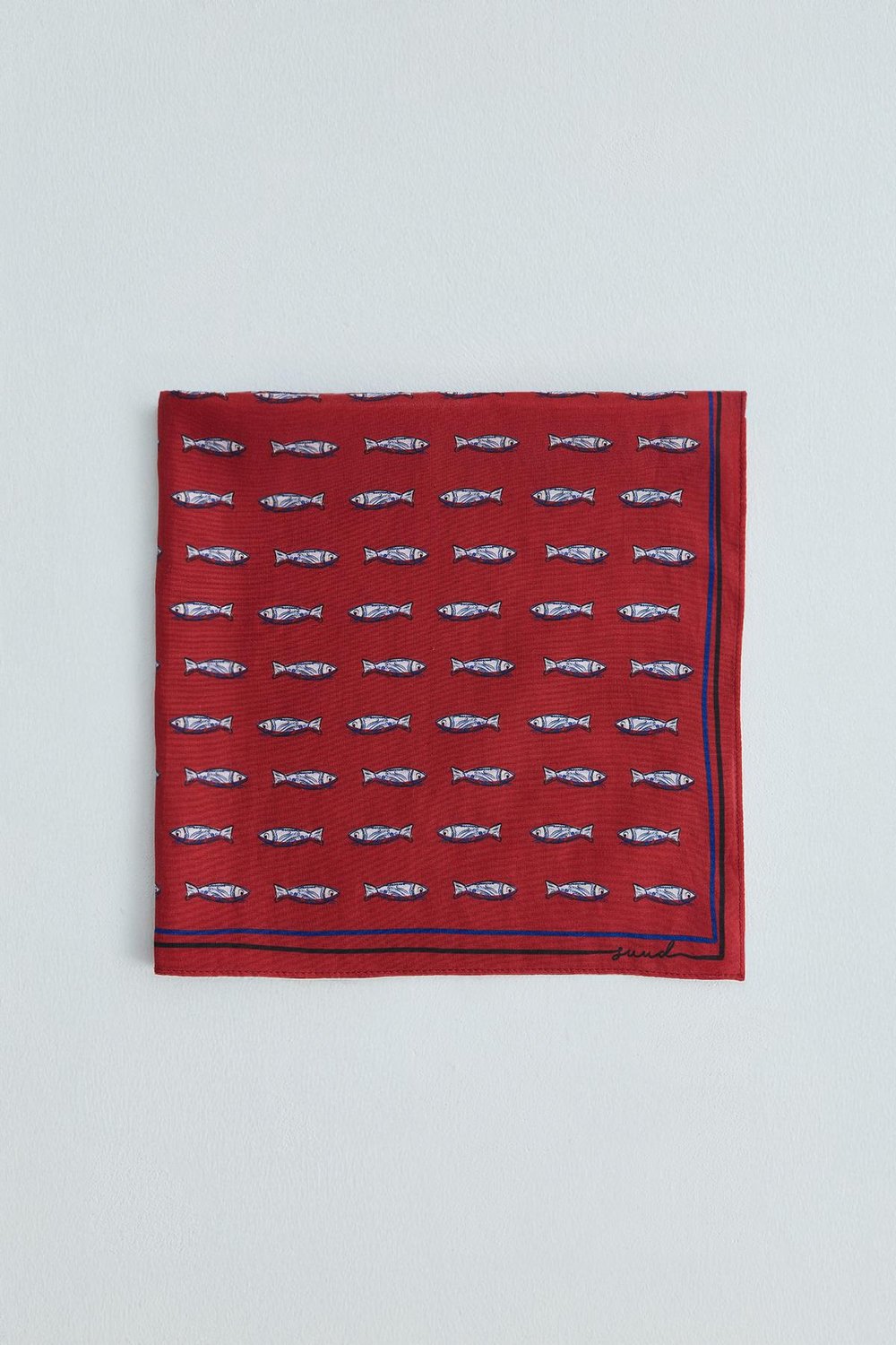 Kırmızı Balu Desenli Fular