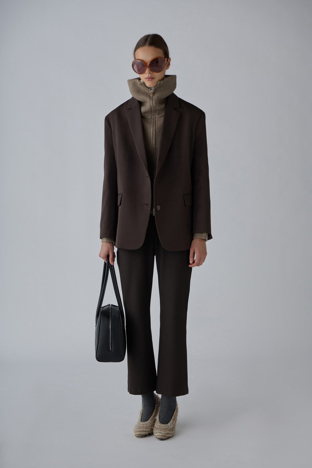 Koyu Kahve Maskülen Blazer Ceket