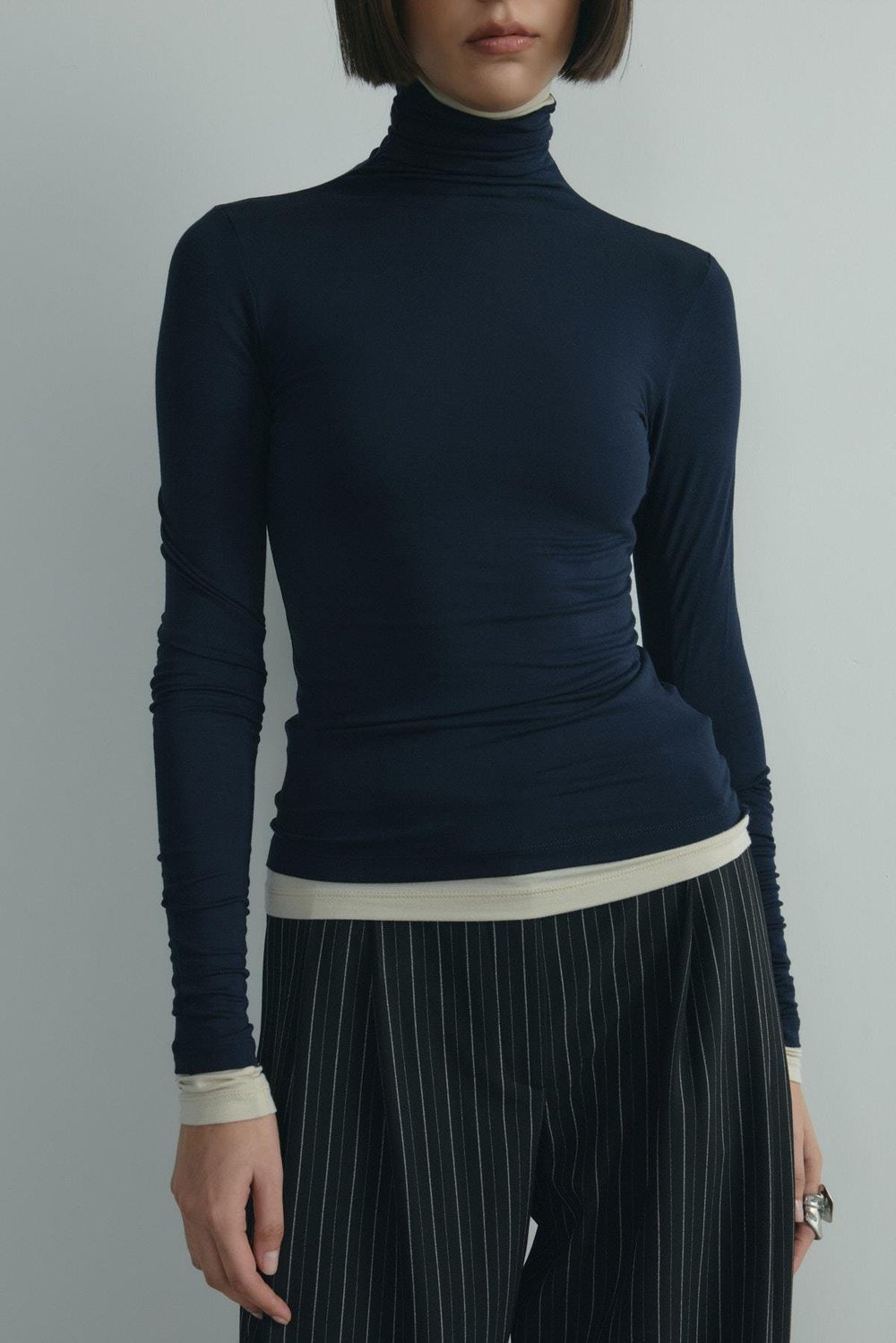 Lacivert Boğazlı Tensel Body