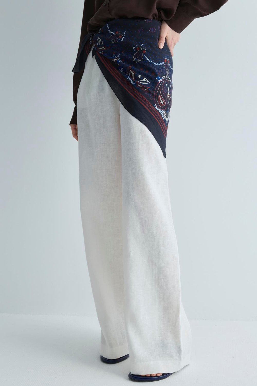 Lacivert Dusk Desenli Fular