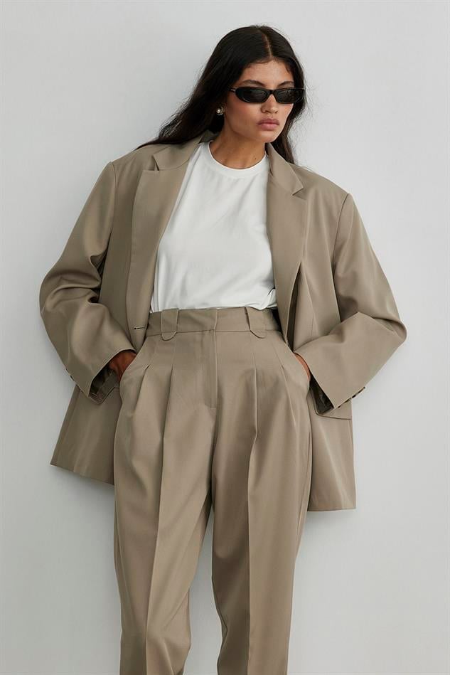 Koyu Haki Maskülen Blazer Ceket