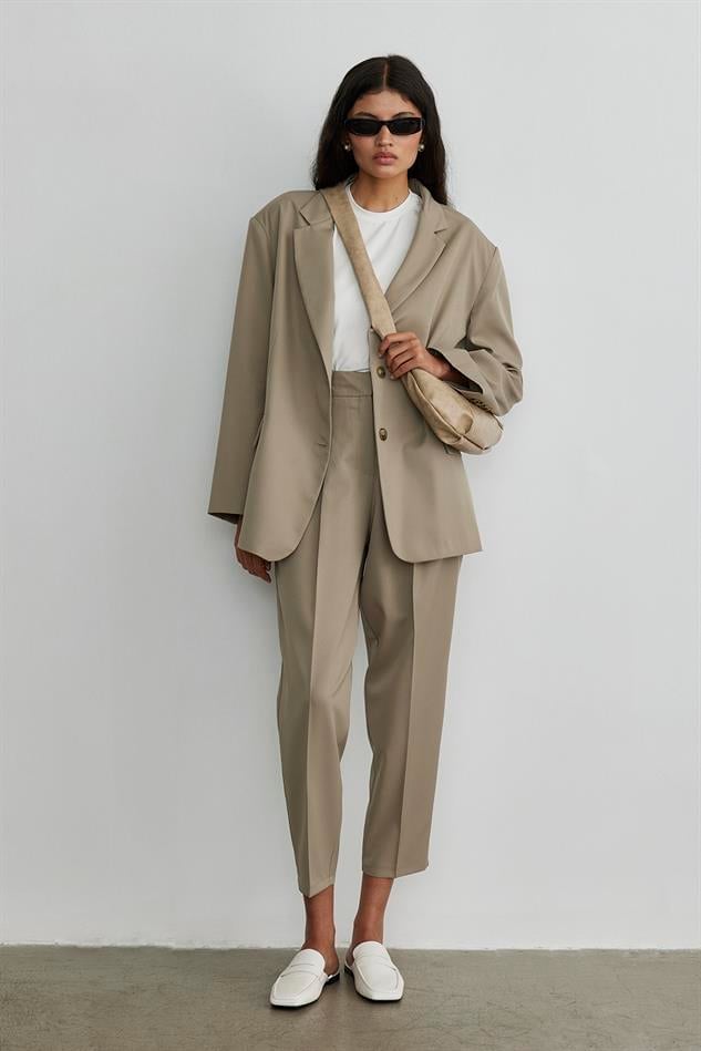 Koyu Haki Maskülen Blazer Ceket