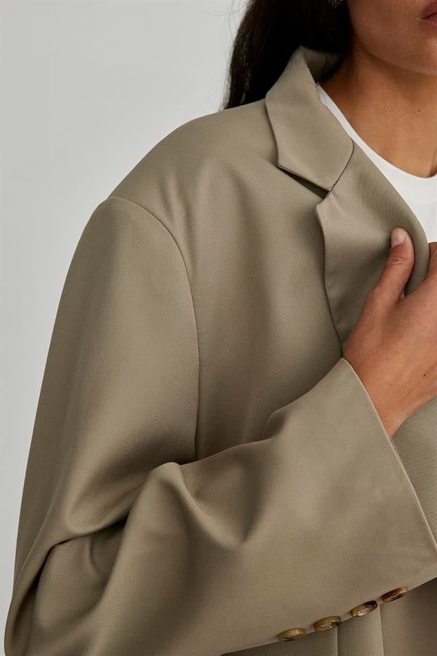 Koyu Haki Maskülen Blazer Ceket