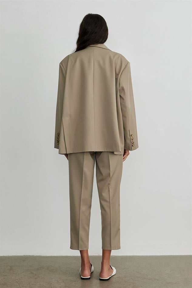 Koyu Haki Maskülen Blazer Ceket