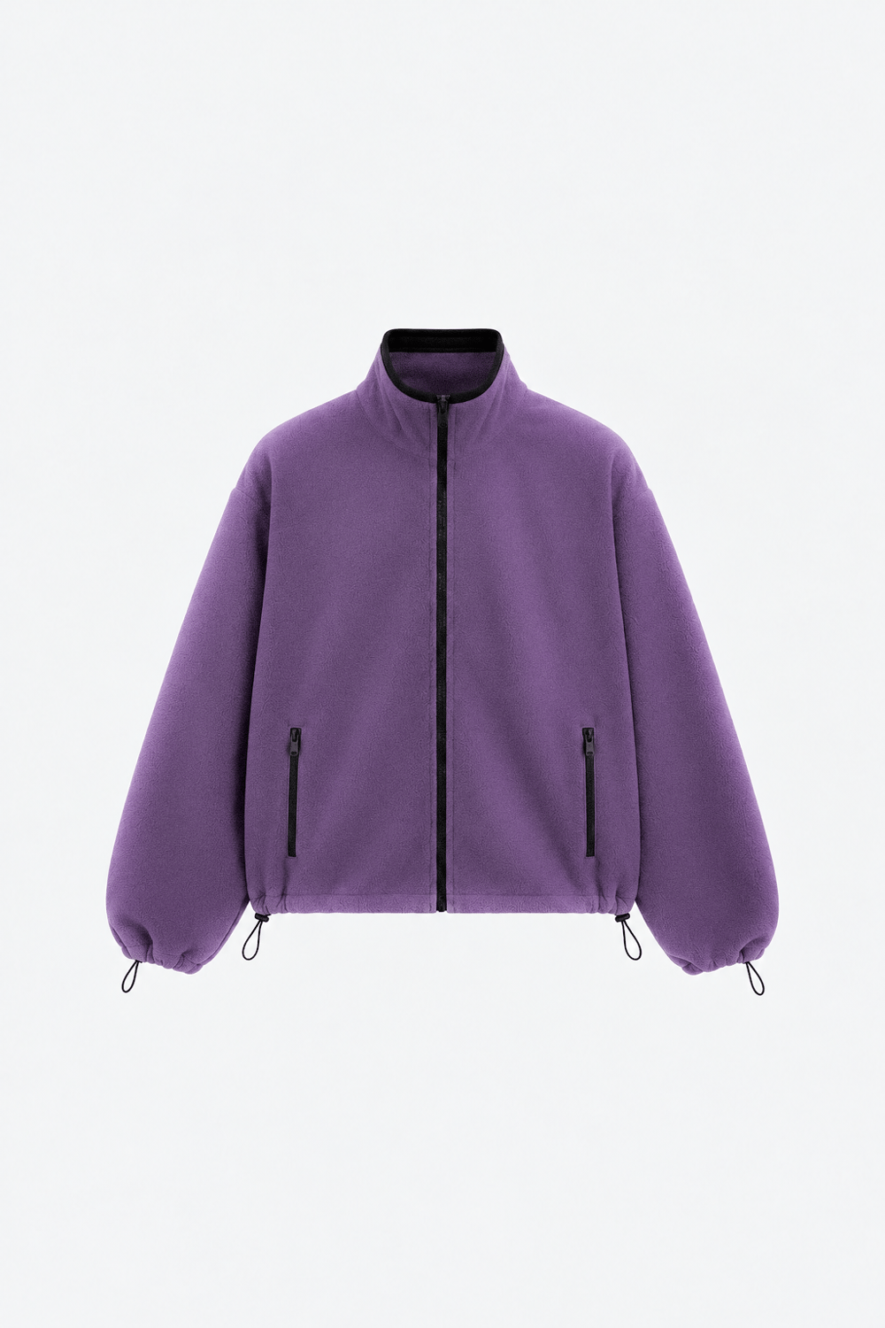 Mor Anu Oversize Fermuarlı Polar Hırka