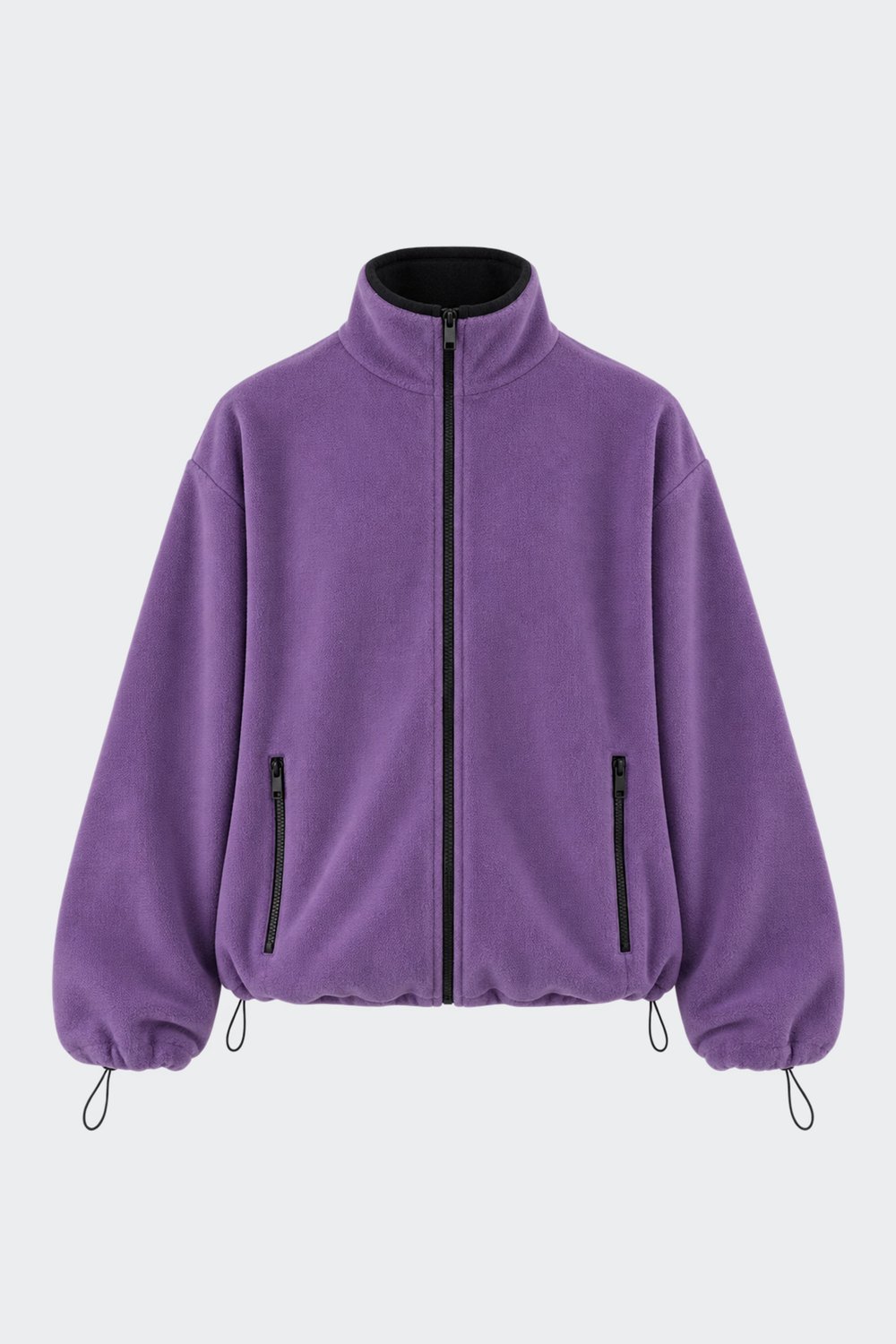 Mor Anu Oversize Fermuarlı Polar Hırka
