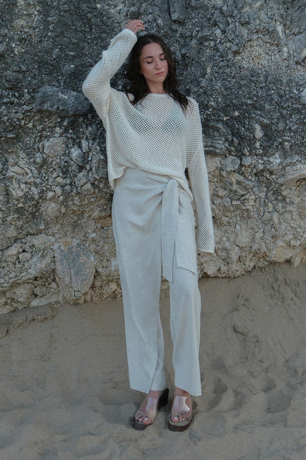 Alia Linen Pareo Style Trousers