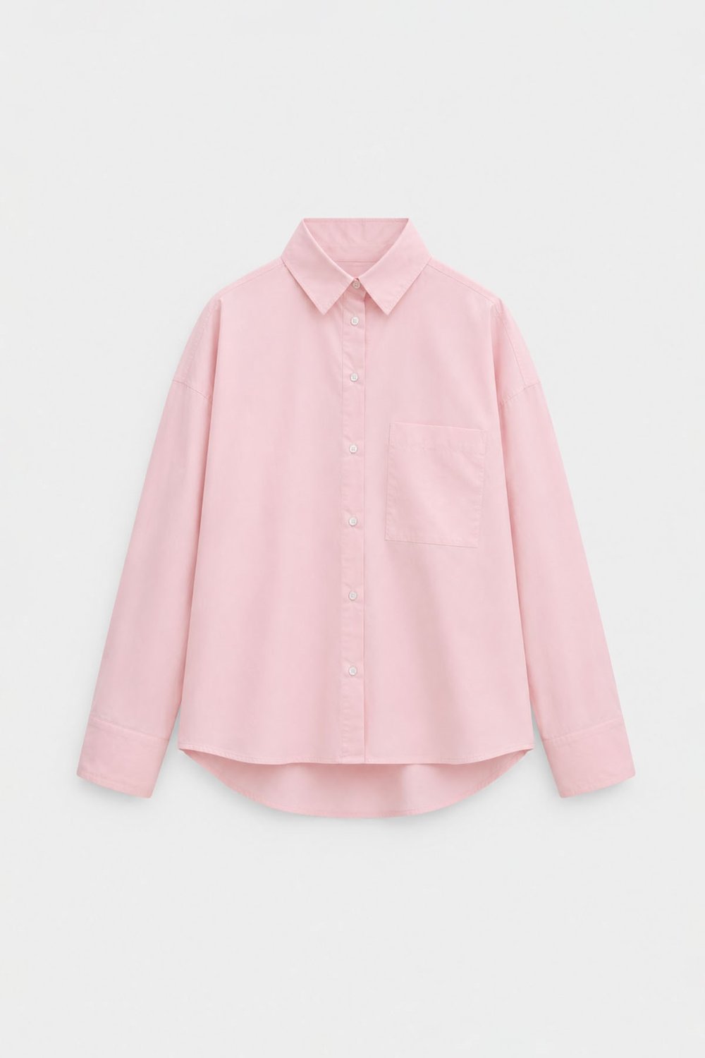 Pembe Klara Yıkamalı Poplin Gömlek