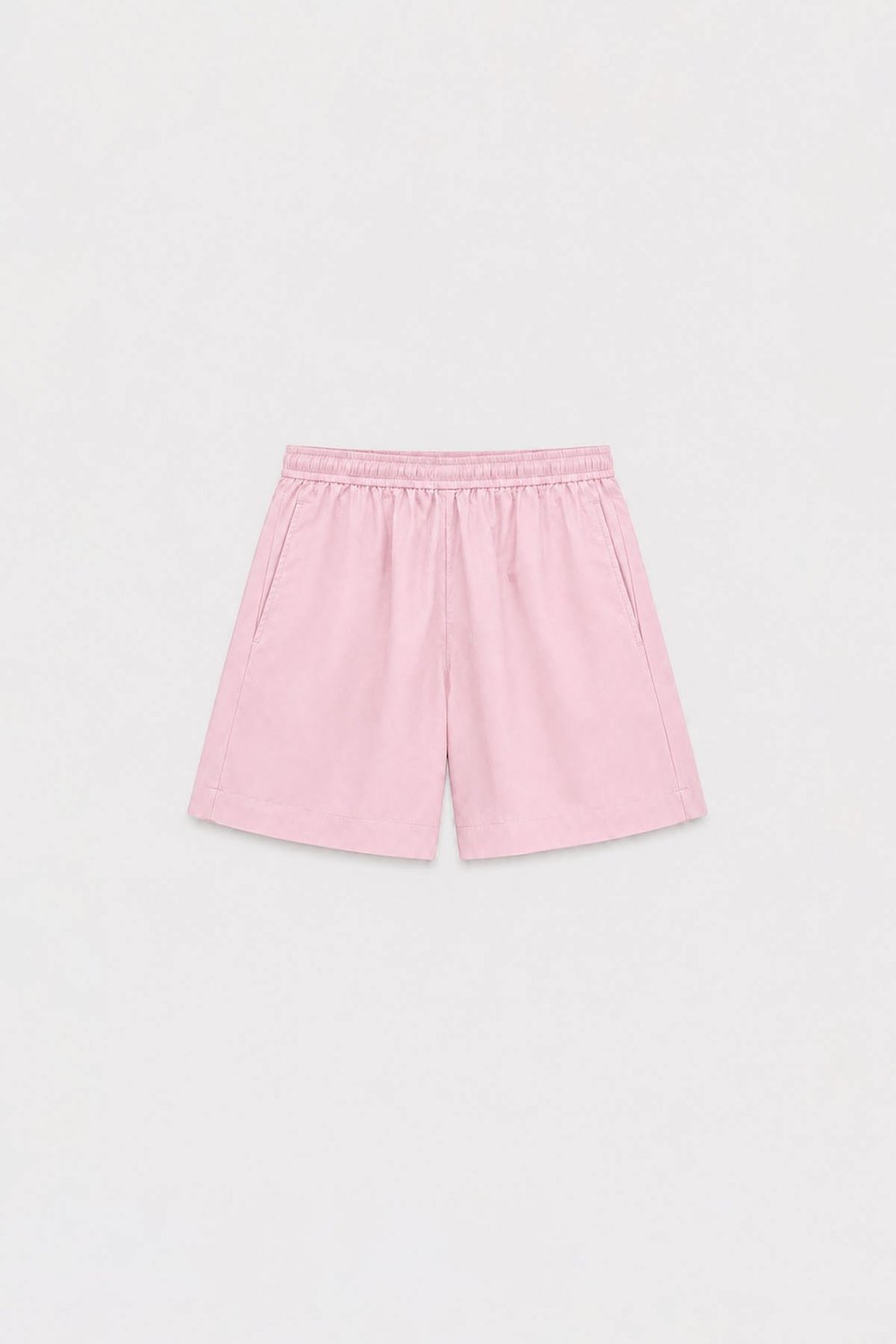 Pembe Klara Yıkamalı Poplin Şort