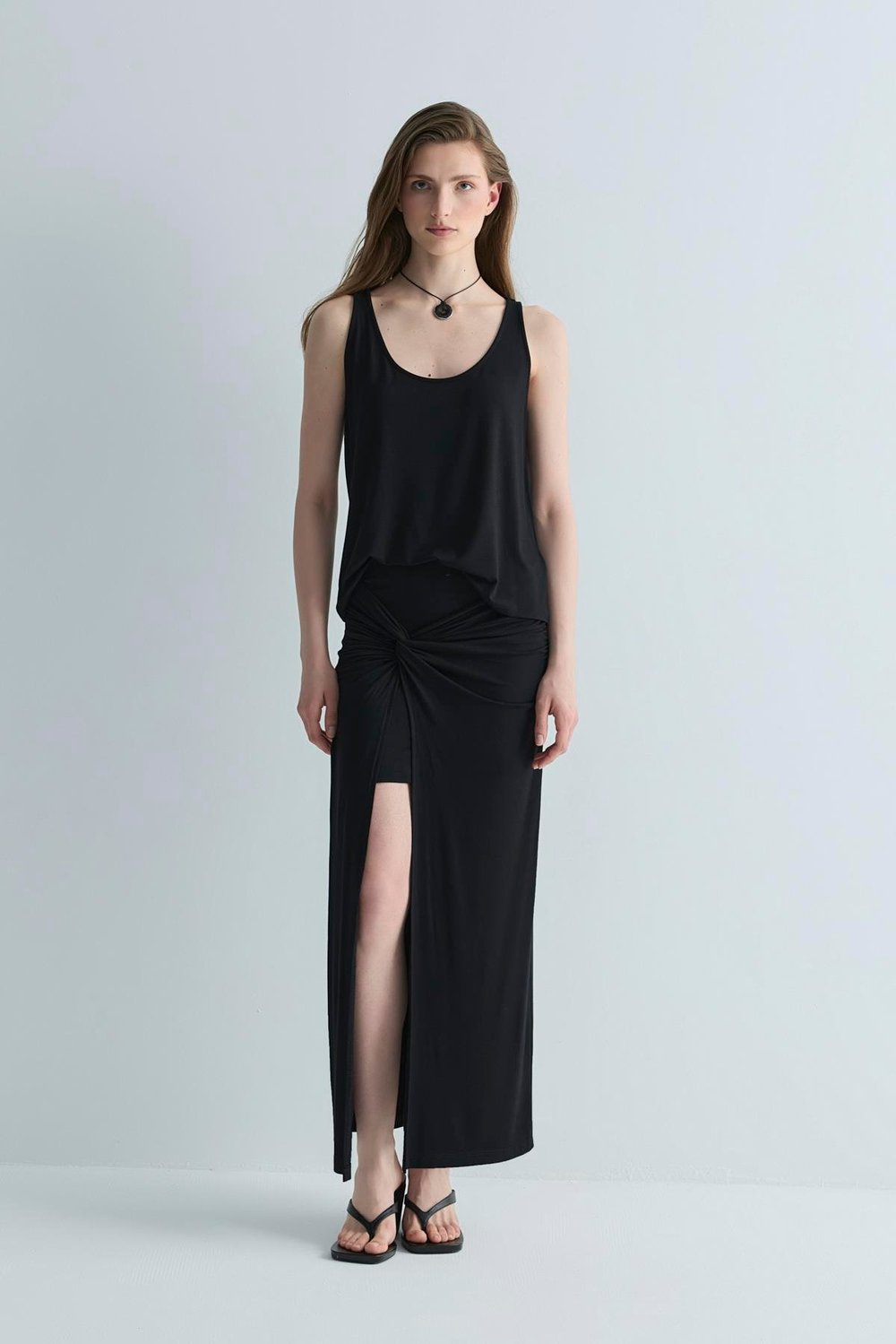 Siyah Agni Tensel Basic Bluz