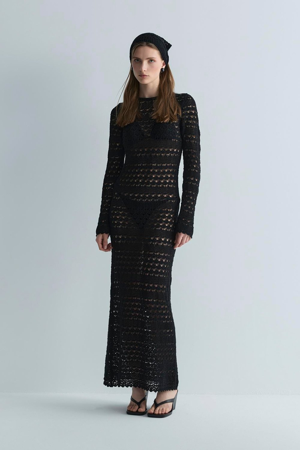 Siyah Claire Ajurlu Fular