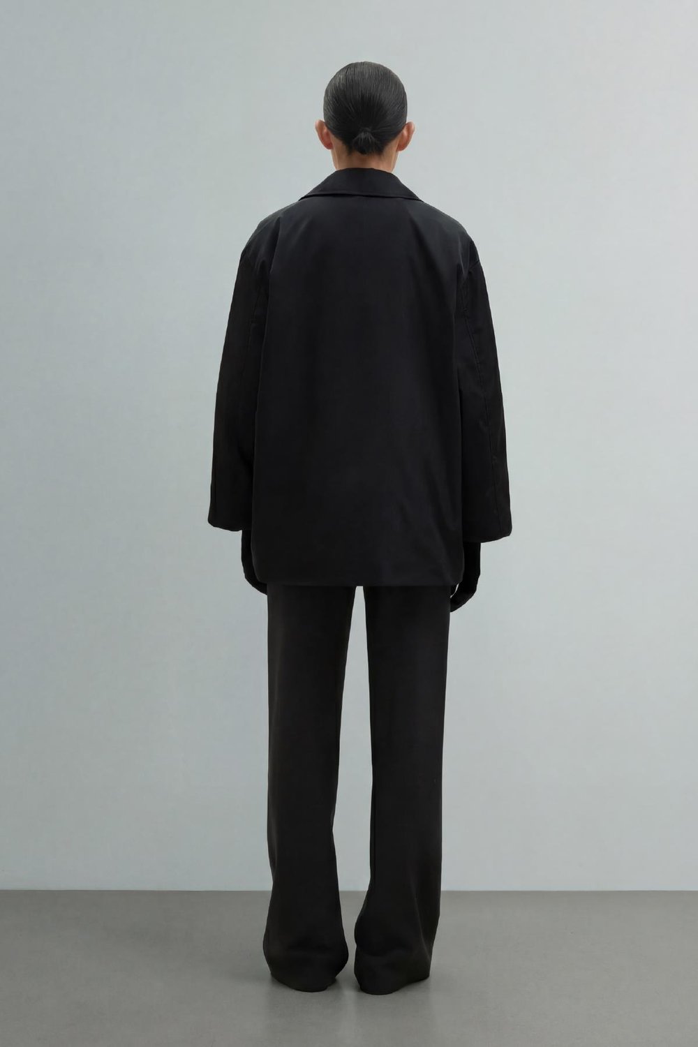 Siyah Cloud Gömlek Yaka Mont