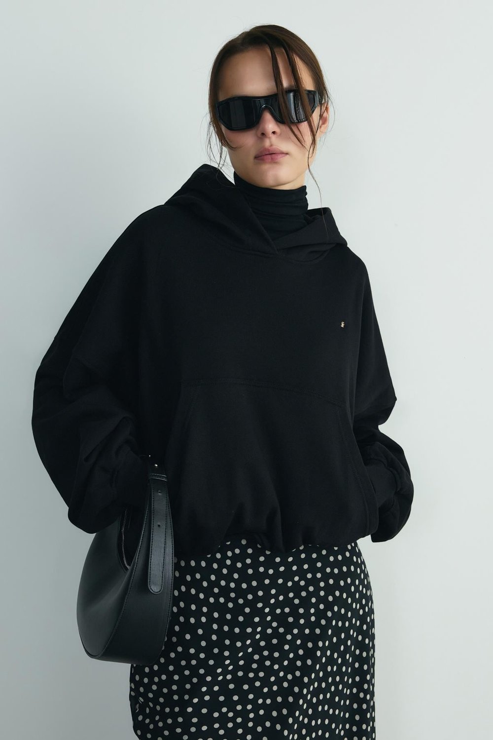 Siyah Hardy Kapüşonlu Sweatshirt