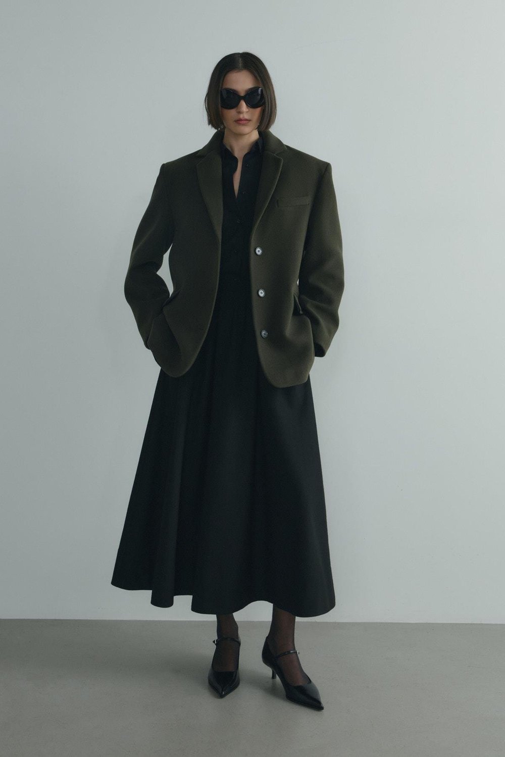 Siyah Jil Pamuklu Basic Gömlek