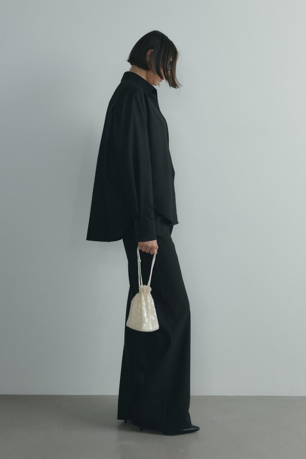 Siyah Jilly Lastikli Klasik Pantolon