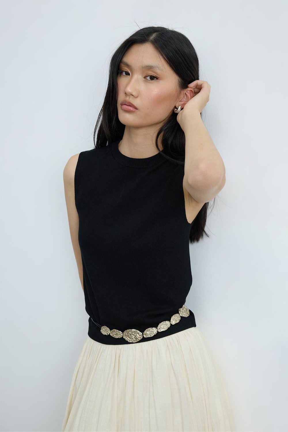 Siyah Lea Triko Bluz