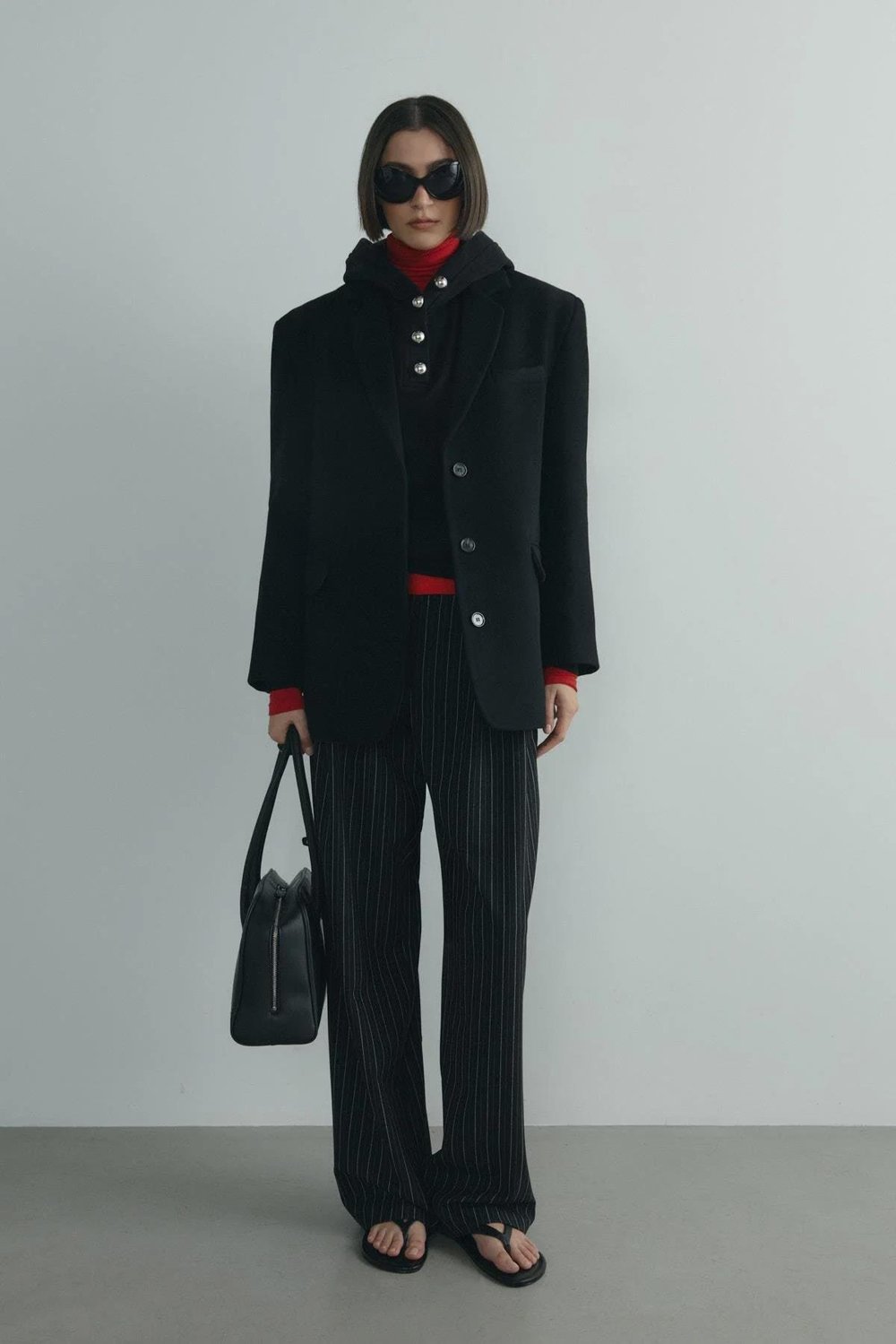 Lina Pleated Striped Trousers