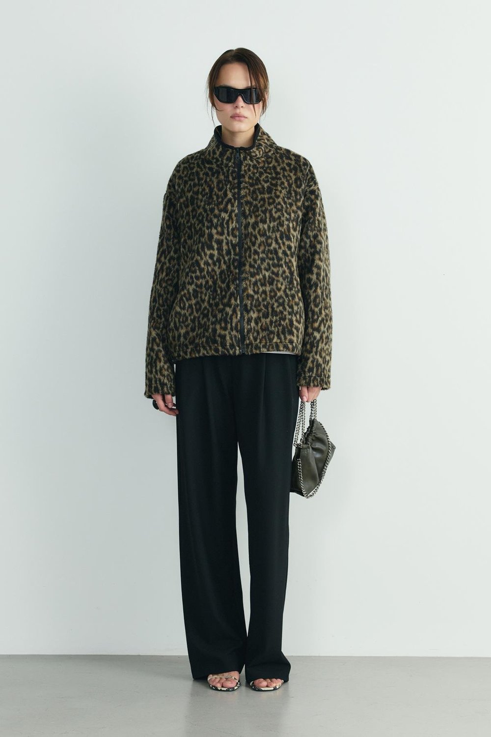 Siyah Lina Pileli Pantolon