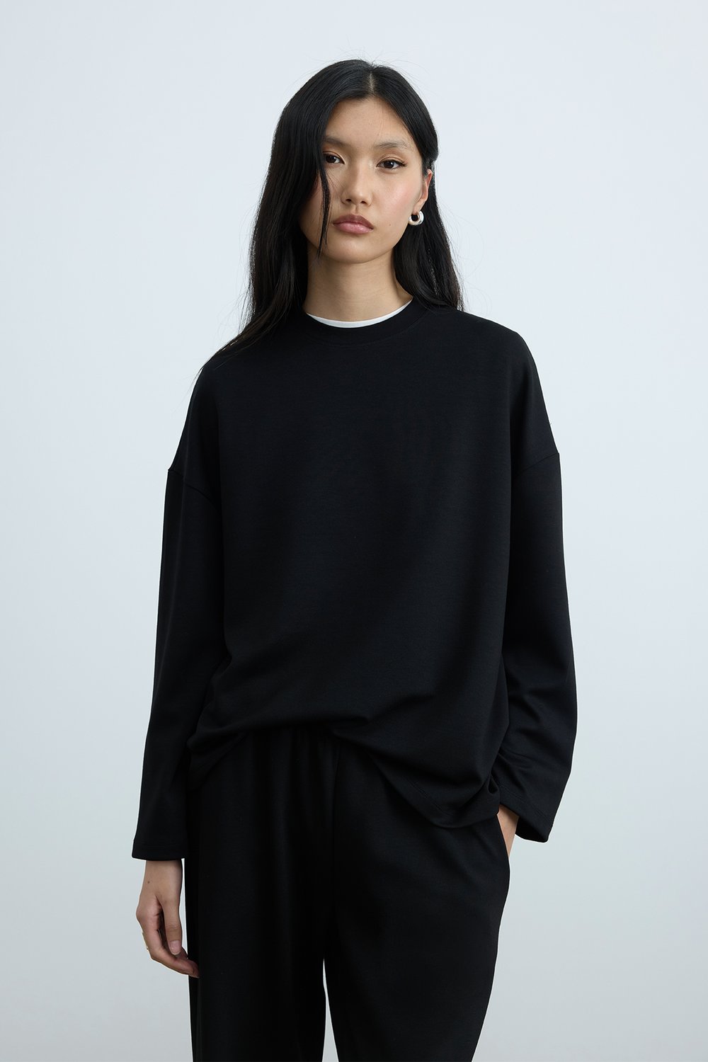 Siyah Luna İnce Sweatshirt