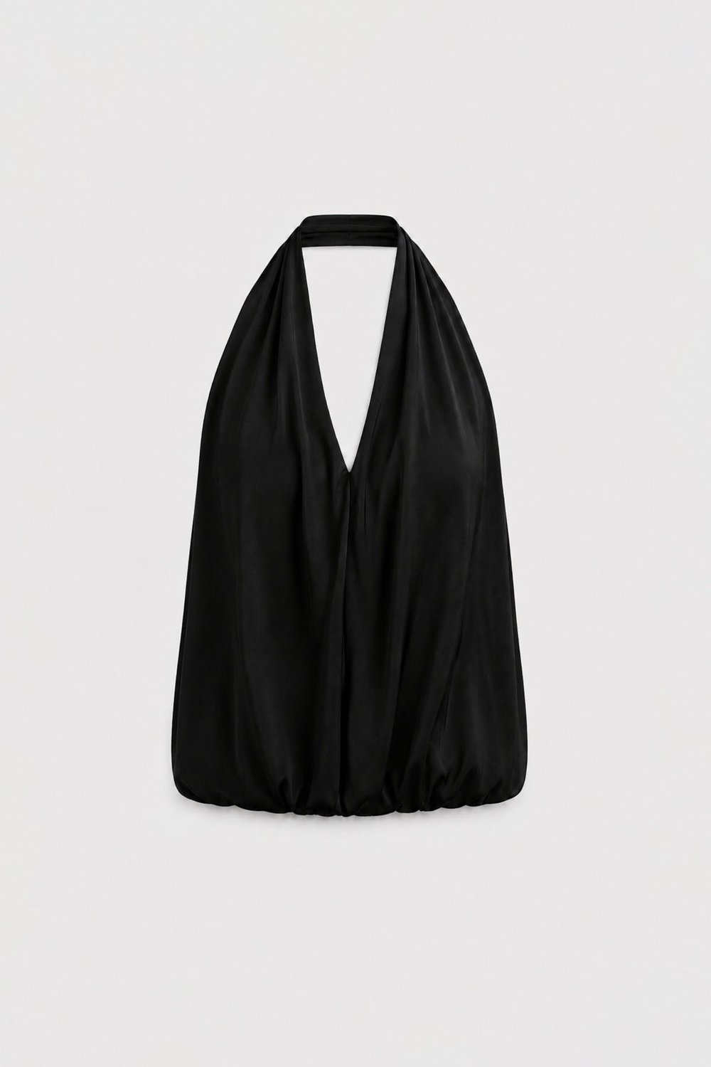Siyah Nina Dökümlü Halter Top