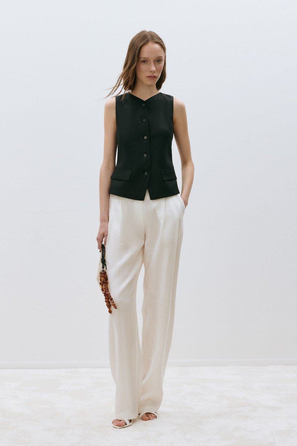 Nora 100% Linen Vest