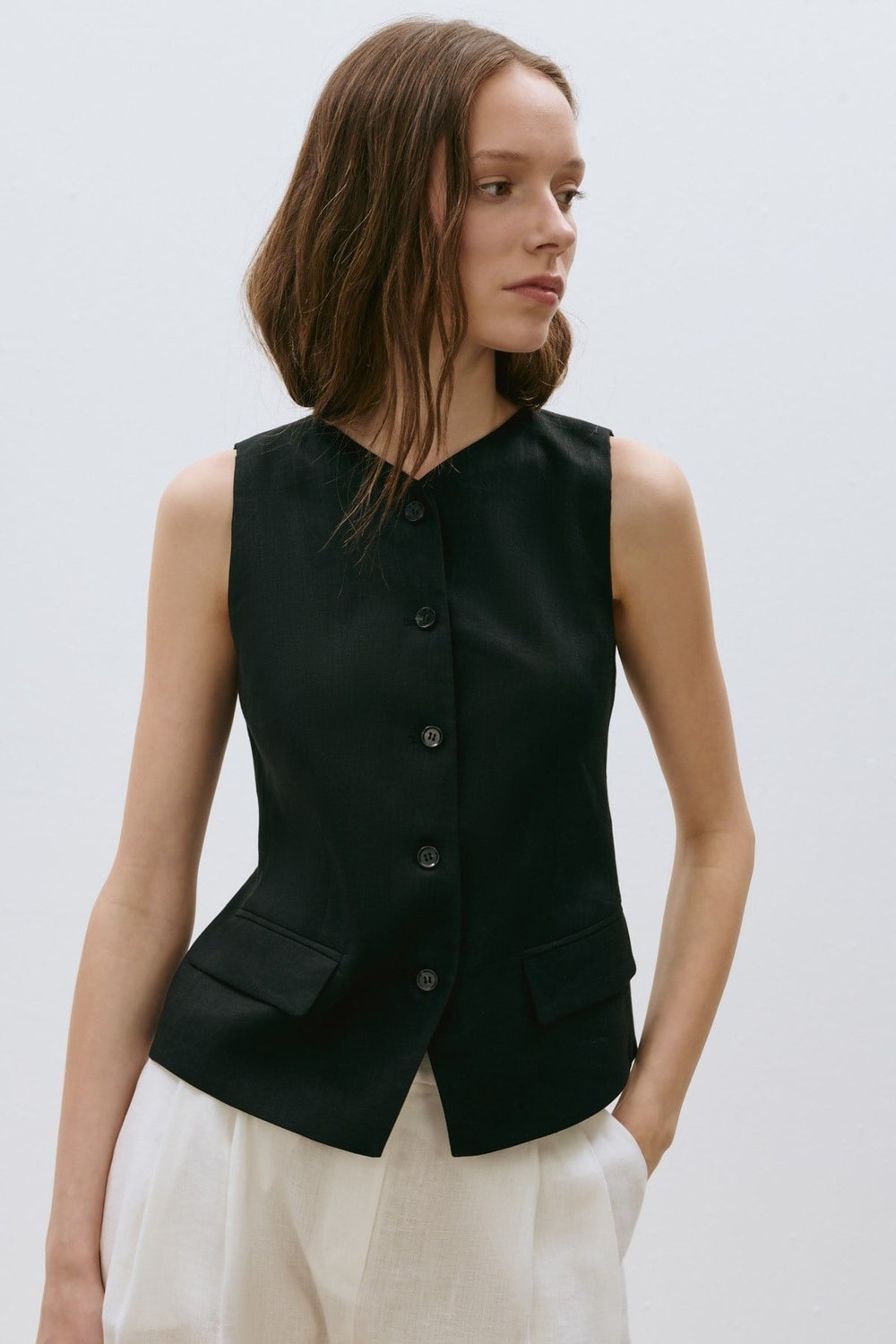 Nora 100% Linen Vest
