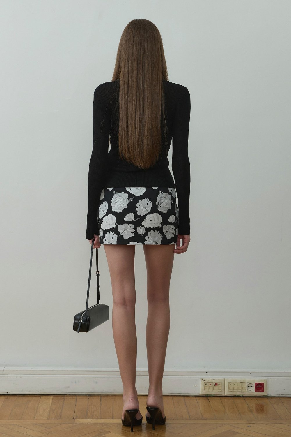 Siyah Ray Fitilli Triko Bluz