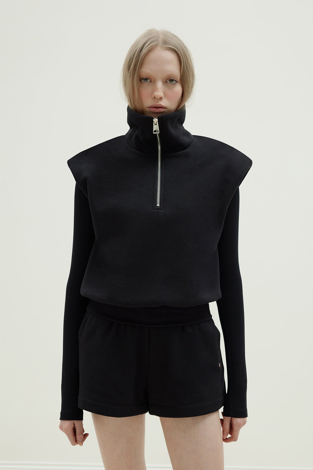 Siyah Roux Fermuarlı Yelek