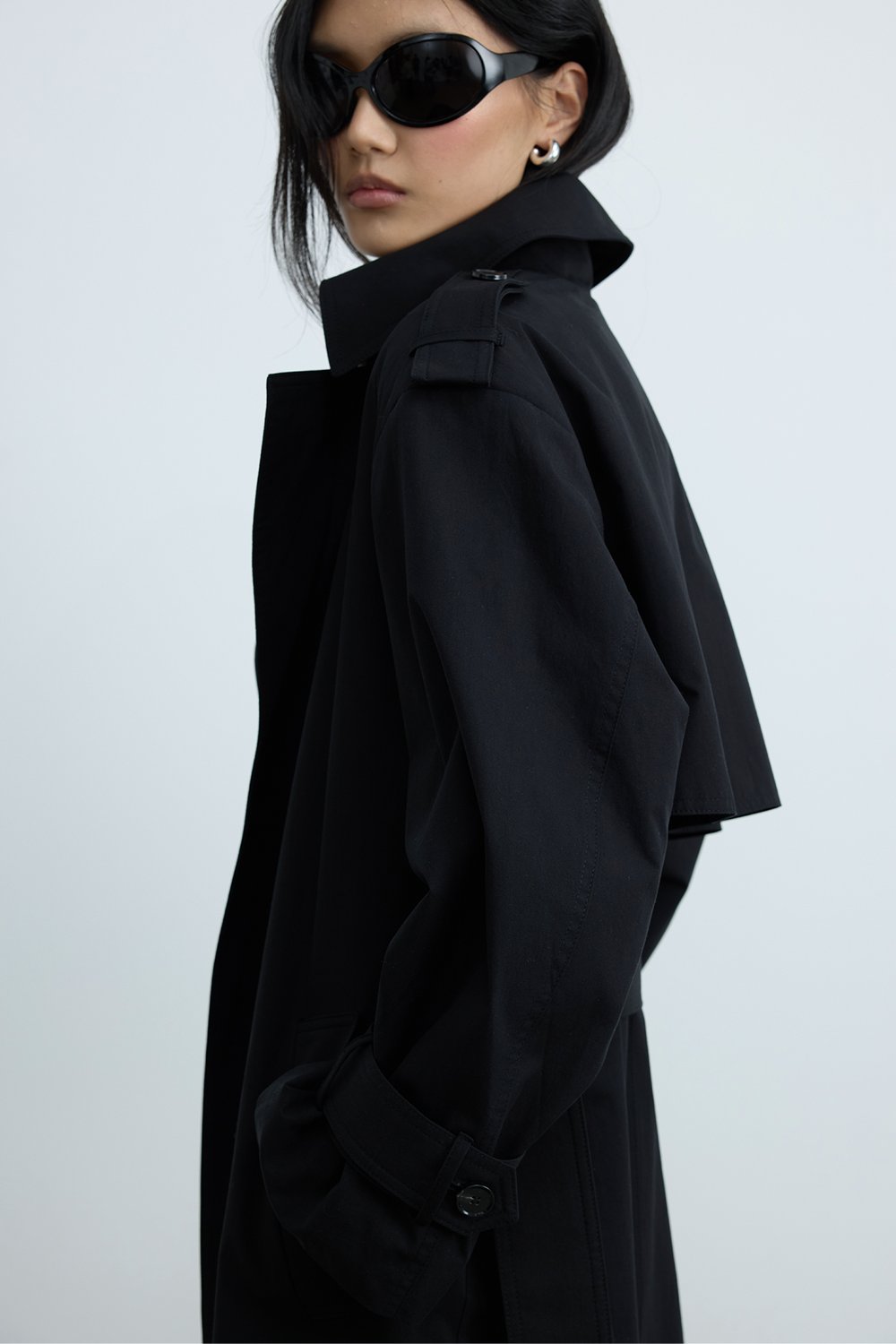 Siyah Rowan Trençkot