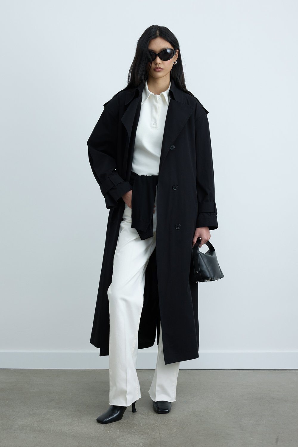 Siyah Rowan Trençkot