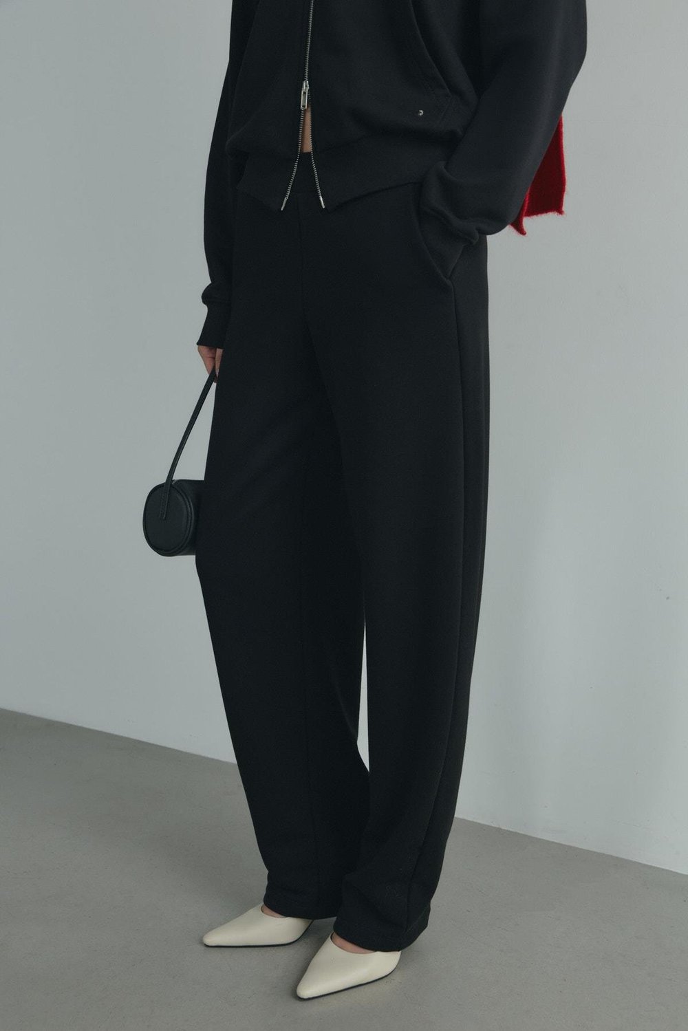 Siyah Salted Lastikli Eşofman